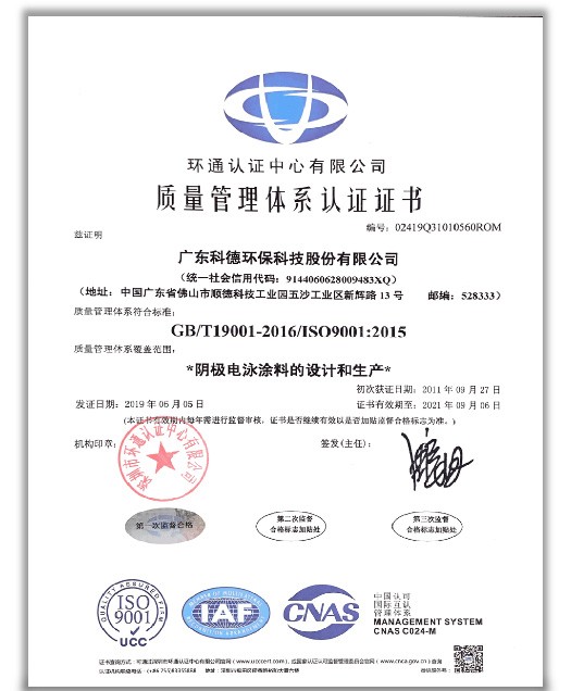 ISO9001：2015 質(zhì)量管理體系